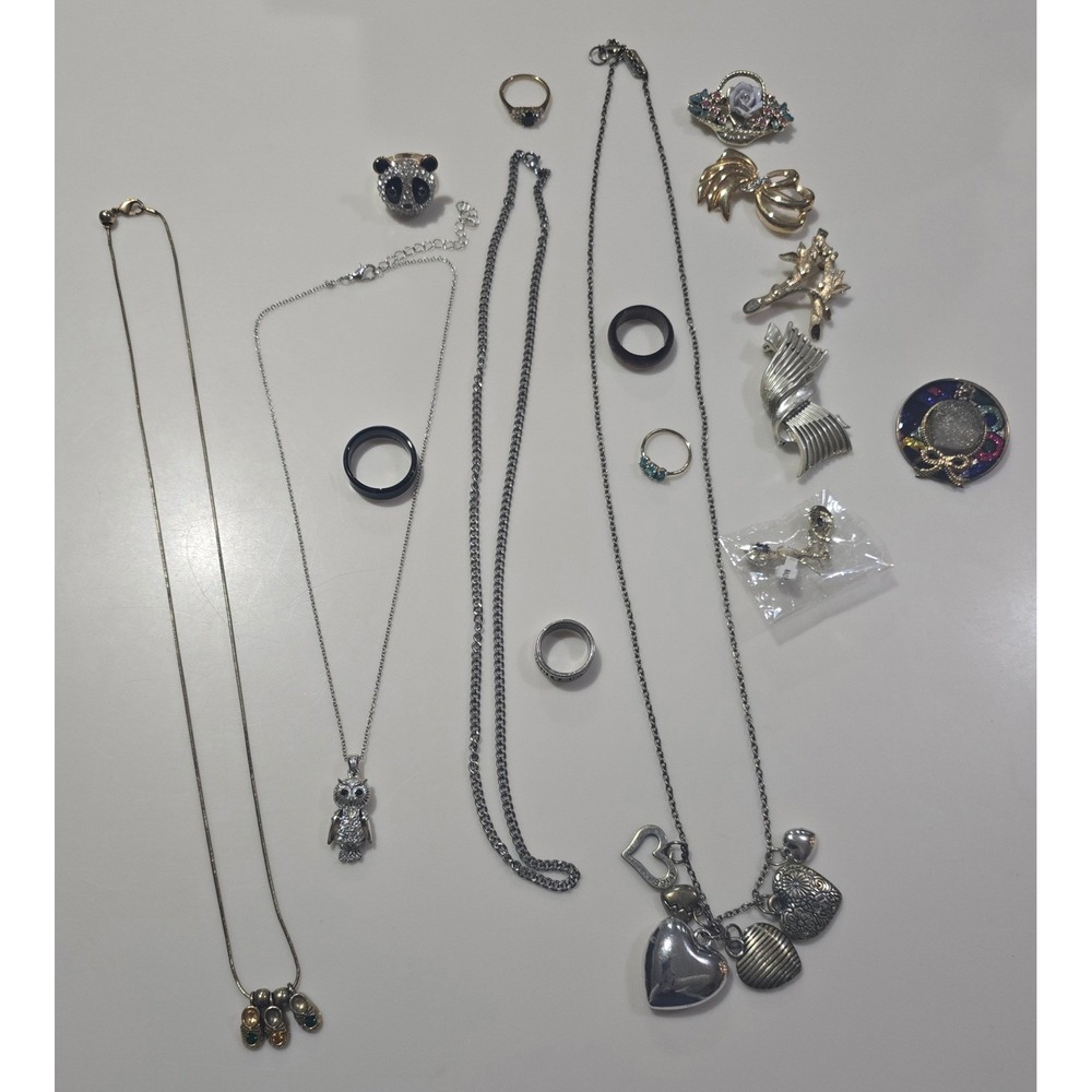 Mixed Lot Costume‎ Vintage Jewelry Necklaces Bracelets Rings Brooch Untested